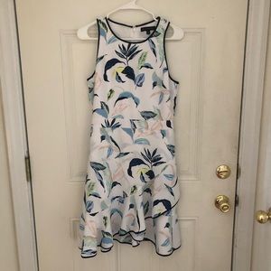 Banana Republic Botanical Floral Print Ruffle Wrap Racerback Dress Size 6